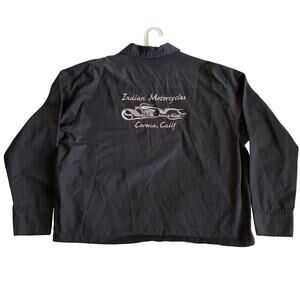 Vintage Indian Motorcycles Jacket Mens 3X Black Steady Last Call Corona Made USA